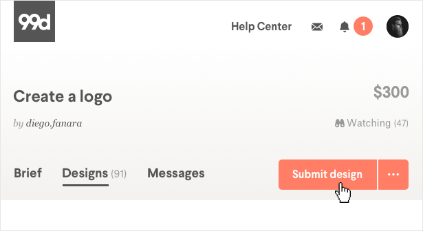 99Designs for freelancing websites to find clients.