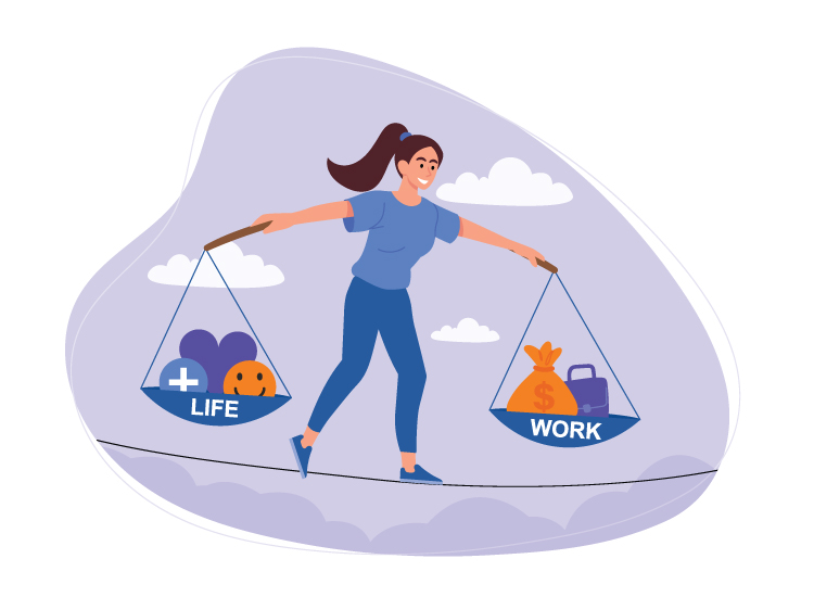 A freelancer organizing their schedule for optimal work-life balance.